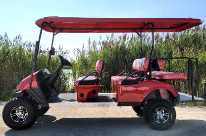 6 Passenger WildCat 48v Electric Golf Cart Limo LSV Low Speed Vehicle Six Seater - 48v - Red - BD600