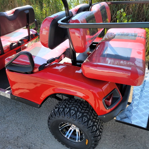 6 Passenger WildCat 48v Electric Golf Cart Limo LSV Low Speed Vehicle Six Seater - 48v - Red - BD600