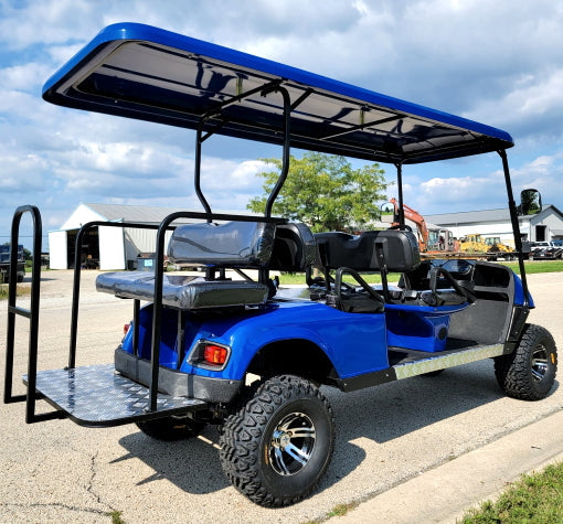 6 Passenger WildCat 48v Electric Golf Cart Limo LSV Low Speed Vehicle Six Seater - 48v - Blue - BD600