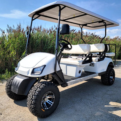 6 Passenger WildCat 48v Electric Golf Cart Limo LSV Low Speed Vehicle Six Seater - 48v - White - BD600