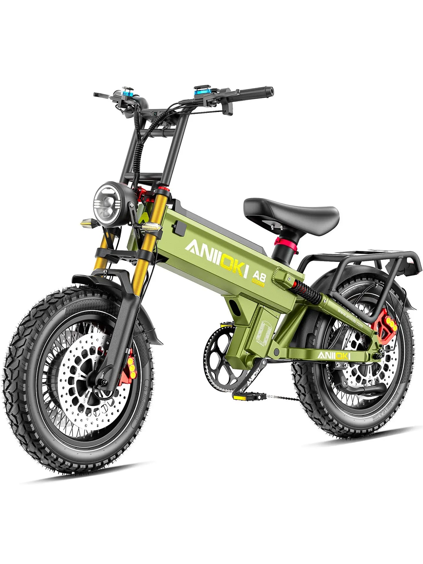 Aniioki | A8 Pro Max Dual Motor Fat Tire E-Bike | 60V AWD - 60V 70Ah