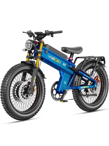 Aniioki | A9 Pro Max Dual Motor Fat Tire E-Bike | 60V AWD - 60V 80Ah Aurora Blue