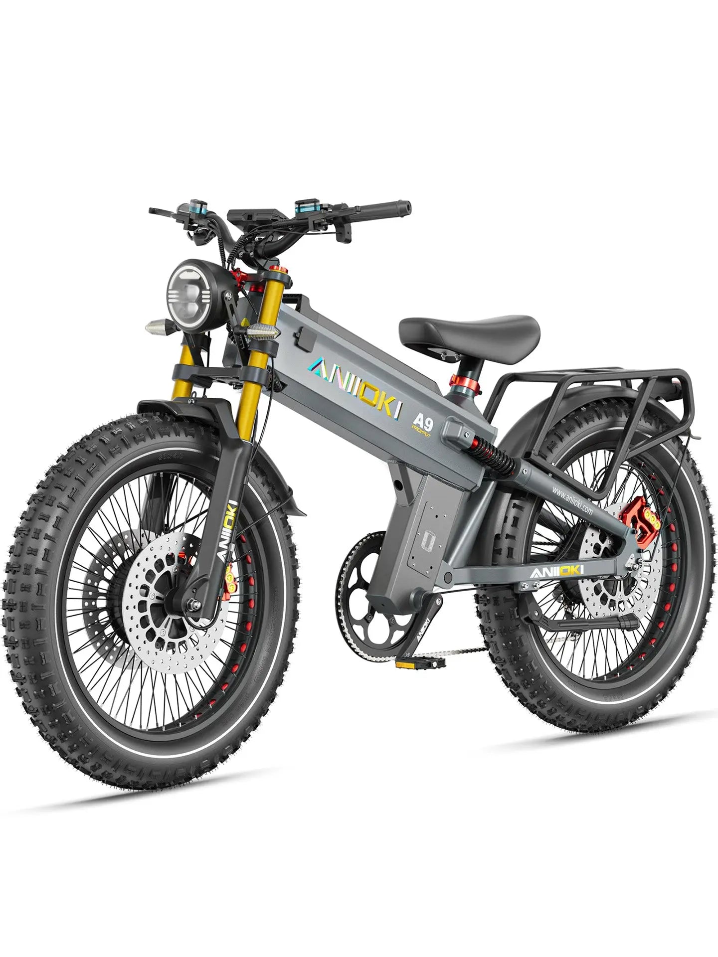 Aniioki | A9 Pro Max Dual Motor Fat Tire E-Bike | 60V AWD - 60V 70Ah Matte Gray