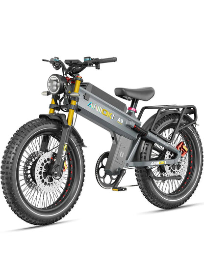 Aniioki | A9 Pro Max Dual Motor Fat Tire E-Bike | 60V AWD - 60V 70Ah Matte Gray
