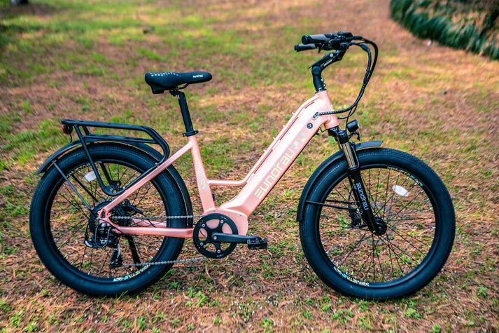 Eunorau META26 1.0 Fat Tire Step-Thru Electric Bike 48V/500W hub motor, range up to 100 miles with optional second battery - 100% Financing Available!