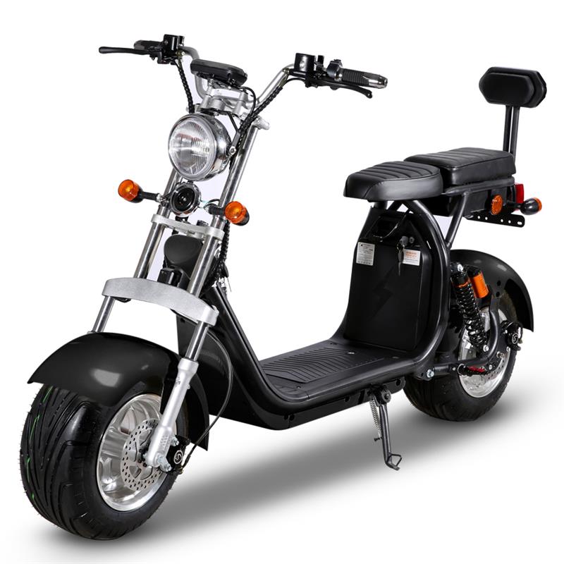 SoverSky | SL1.0P Fat Tire Chopper Scooter | 2000W 60V Dual Battery - Black 20Ah-SL1.0