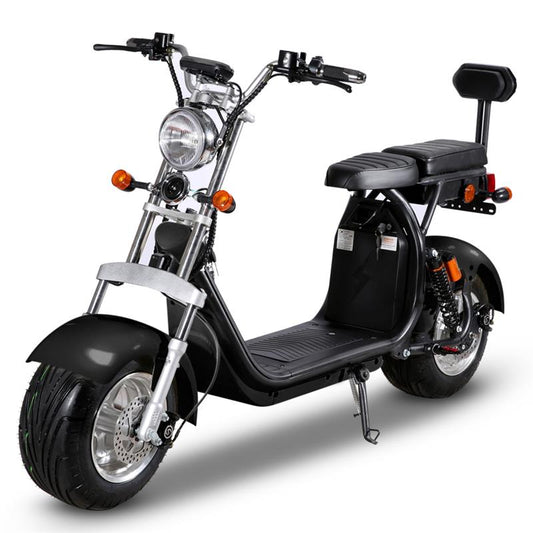 SoverSky | SL1.0P Fat Tire Chopper Scooter | 2000W 60V Dual Battery - Black 20Ah-SL1.0