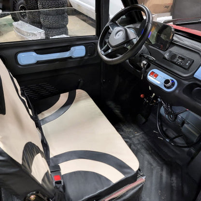 LE Coco Coupe Red Electric Golf Car Small LSV Low Speed Vehicle Golf Cart 4 Seater 60v Scooter Car - RED W/ CHROME RIMS