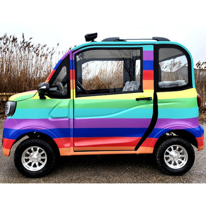 Coco Coupe Rainbow Edition 60v Electric 4 Seater Golf Cart LSV Car - Pride Ride