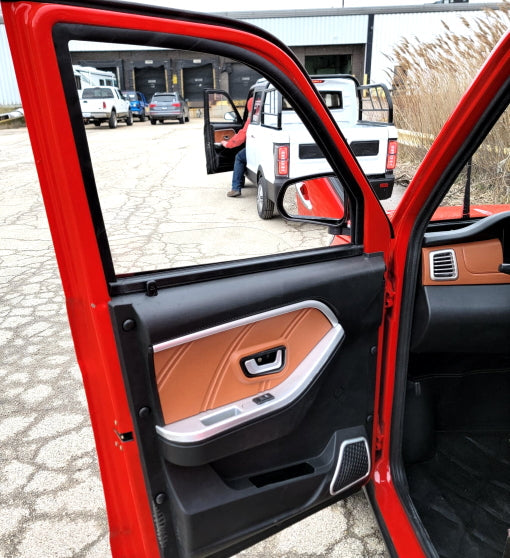 Limited Edition Electric Truck Golf Car 4 Seater LSV Low Speed Vehicle 60v Coco Truck Golf Cart With AC & Heat - Red