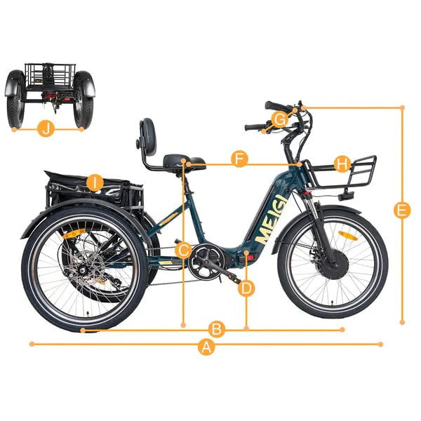 DWMEIGI MG2302-SILVERADO Urban Electric Trike 48V 750W 13Ah, up to 50 Mile Range -100% Financing Available!