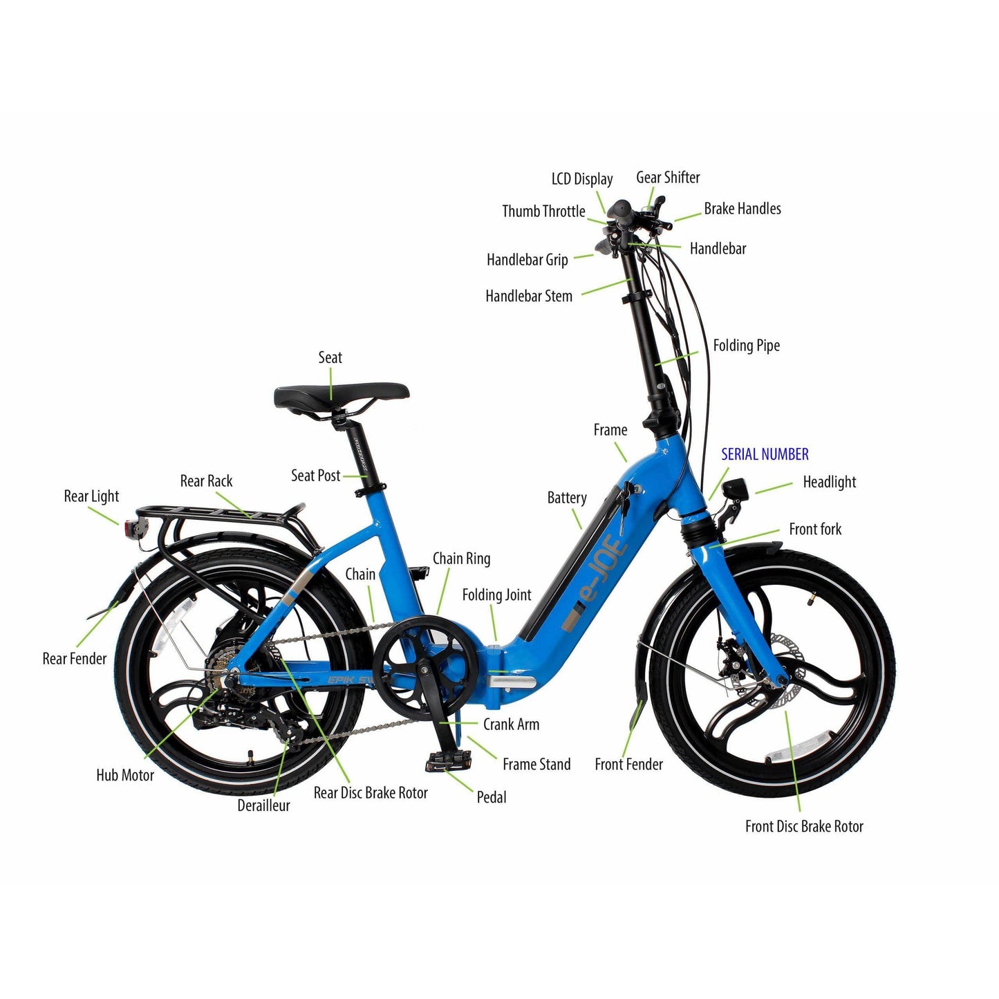 eJOE EPIK SWAN Step-Through Electric Bike 48V 11Ah 860W Peak, Range up to 40 miles, Max speed 25mph - 100% Financing Available!