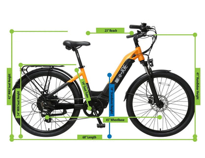 eJOE JADE Step Through Commuter Electric Bike 48V 750W 14Ah, Range up to 55 miles, Max speed 28mph - 100% Financing Available!