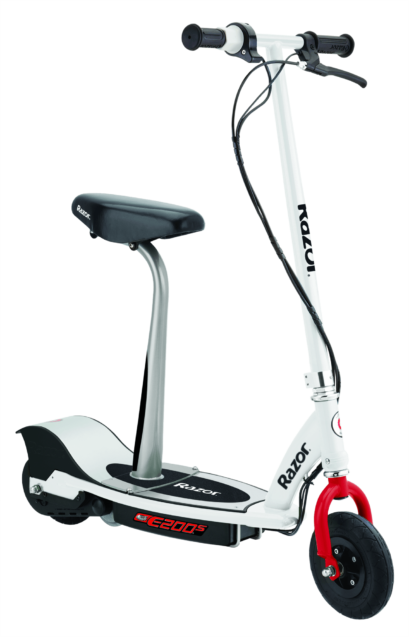 Razor E200S Seated Electric Scooter - White and Red High-Performance Commuter