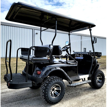 New 48v Electric Golf Cart Lifted & Loaded eMACHINE - RED Street Ready Light Package & Flip Seat