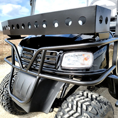 New 48v Electric Golf Cart Lifted & Loaded eMACHINE - RED Street Ready Light Package & Flip Seat