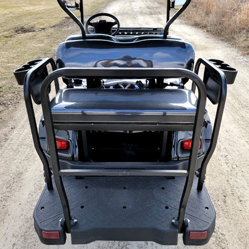 New 48v Electric Golf Cart Lifted & Loaded eMACHINE - RED Street Ready Light Package & Flip Seat