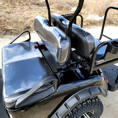New 48v Electric Golf Cart Lifted & Loaded eMACHINE - RED Street Ready Light Package & Flip Seat