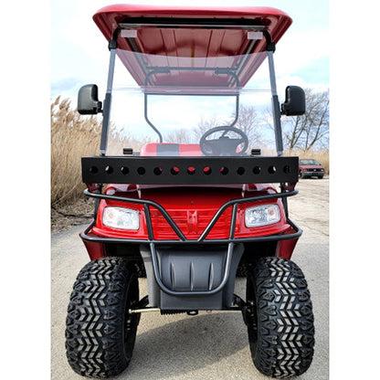 New 48v Electric Golf Cart Lifted & Loaded eMACHINE - RED Street Ready Light Package & Flip Seat