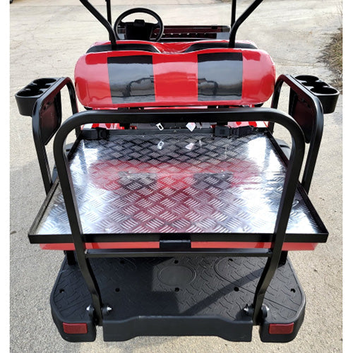 New 48v Electric Golf Cart Lifted & Loaded eMACHINE - RED Street Ready Light Package & Flip Seat