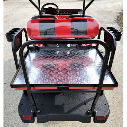 New 48v Electric Golf Cart Lifted & Loaded eMACHINE - RED Street Ready Light Package & Flip Seat