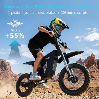 Freego X0 Electric Mini Bike - 60V, 23Ah, 3600W peak, 40 MPH max speed,  full suspension, hydraulic brakes - 100% Financing Available