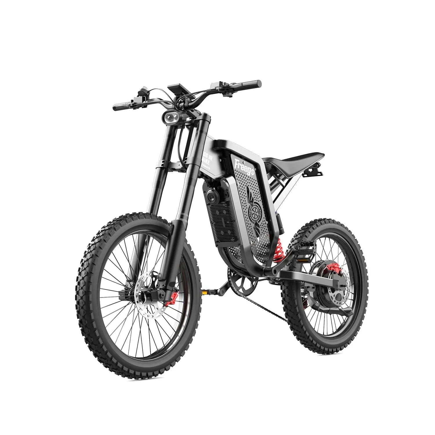 Freego X2 Dirt Master Off Road Electric Dirt Bike - 60V, 30Ah, 6000W peak, 50 MPH max speed,  full suspension, hydraulic brakes, Shimano 7-gear - 100% Financing Available