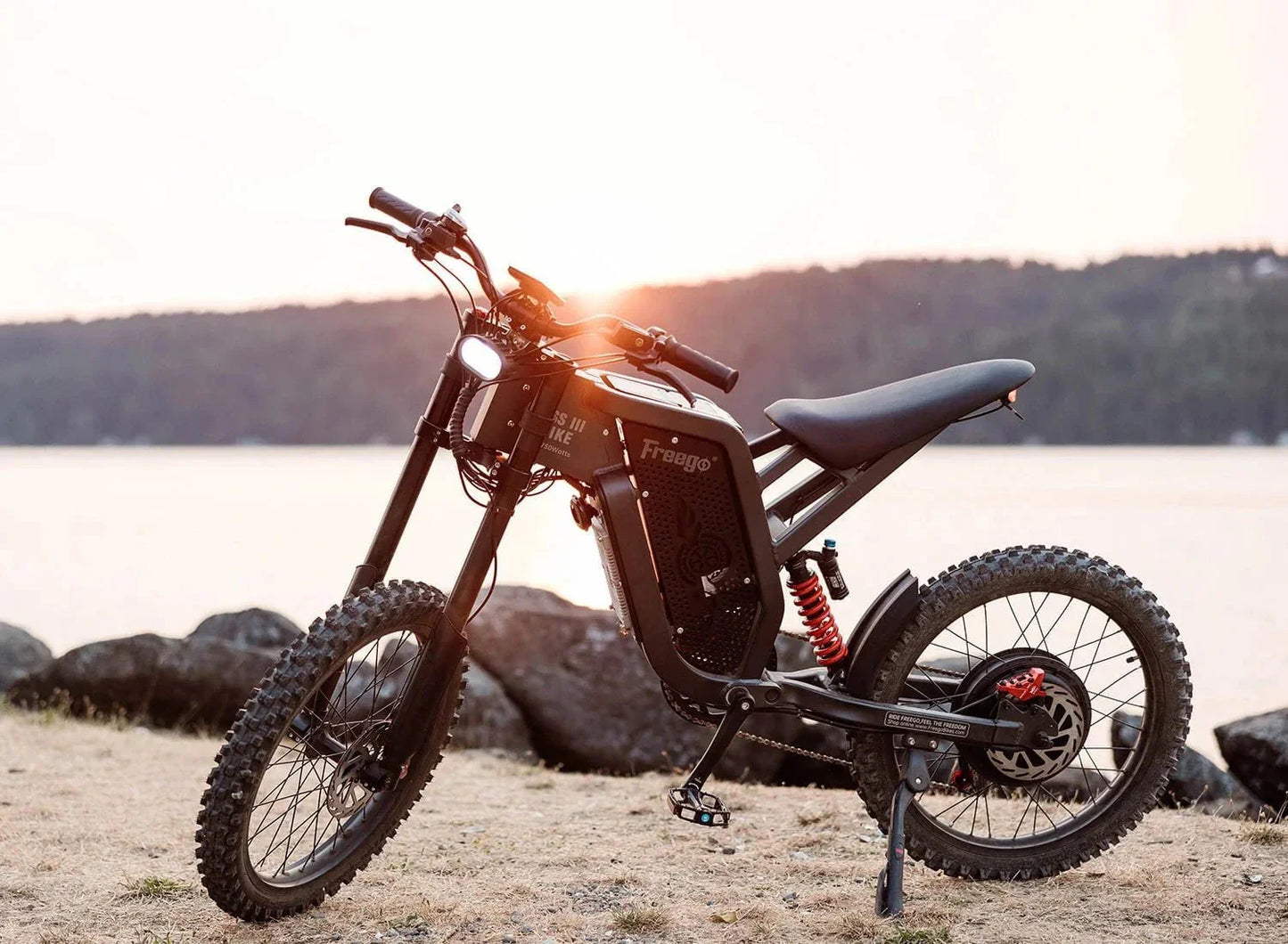 Freego X2 Dirt Master Off Road Electric Dirt Bike - 60V, 30Ah, 6000W peak, 50 MPH max speed,  full suspension, hydraulic brakes, Shimano 7-gear - 100% Financing Available