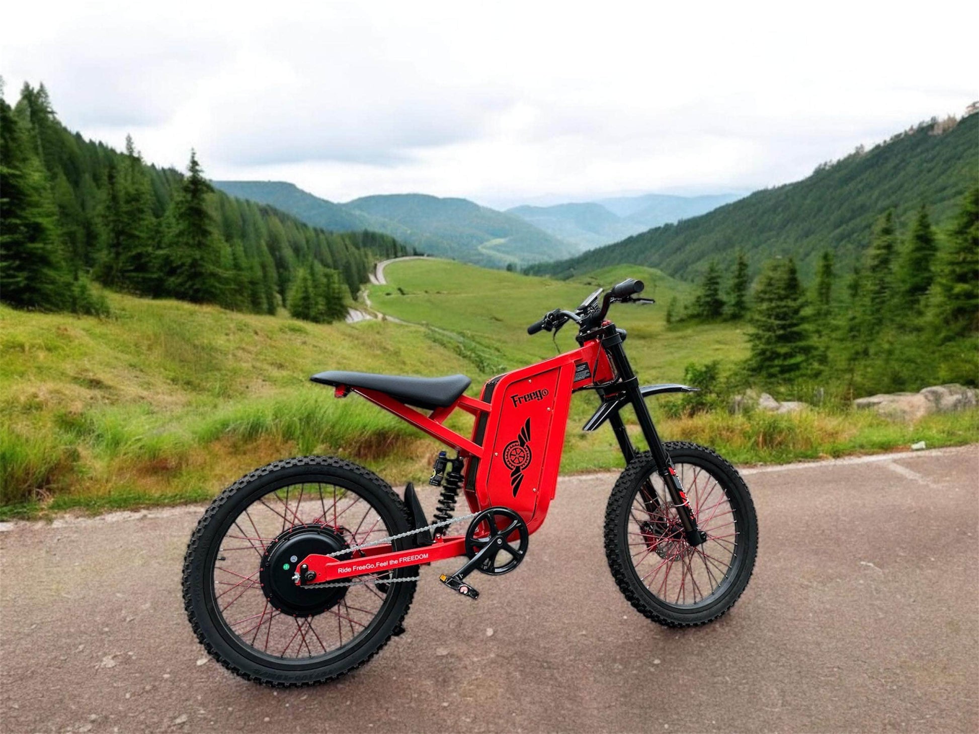 Shipping in July - Freego X2 Pro All-Terrain Electric Dirt Bike - 60V, 30Ah, 3000W, full suspension, 4-piston hydraulic brakes - 100% Financing Available