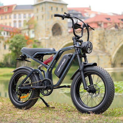HappyRun | G60 Pro Moped-Style Electric Bike 1000W Fat Tire Off-Road