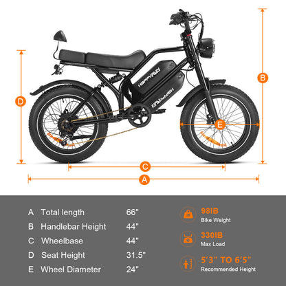 HappyRun | G70 Electric Cargo Bike 2000W Dual Battery, Long Range