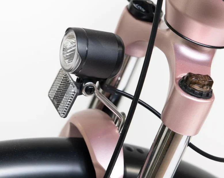 GIO STORM STEP-THRU ELECTRIC BIKE ROSE GOLD WITH INTEGRATED SAMSUNG BATTERY - 48V 13Ah 500W, top speed 20 mph, range 46 miles - 100% FINANCING AVAILABLE!