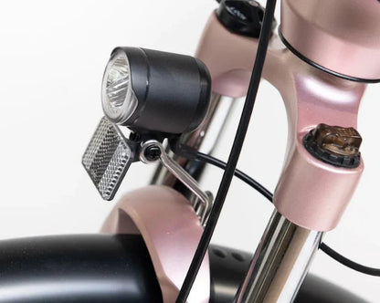 GIO STORM STEP-THRU ELECTRIC BIKE ROSE GOLD WITH INTEGRATED SAMSUNG BATTERY - 48V 13Ah 500W, top speed 20 mph, range 46 miles - 100% FINANCING AVAILABLE!
