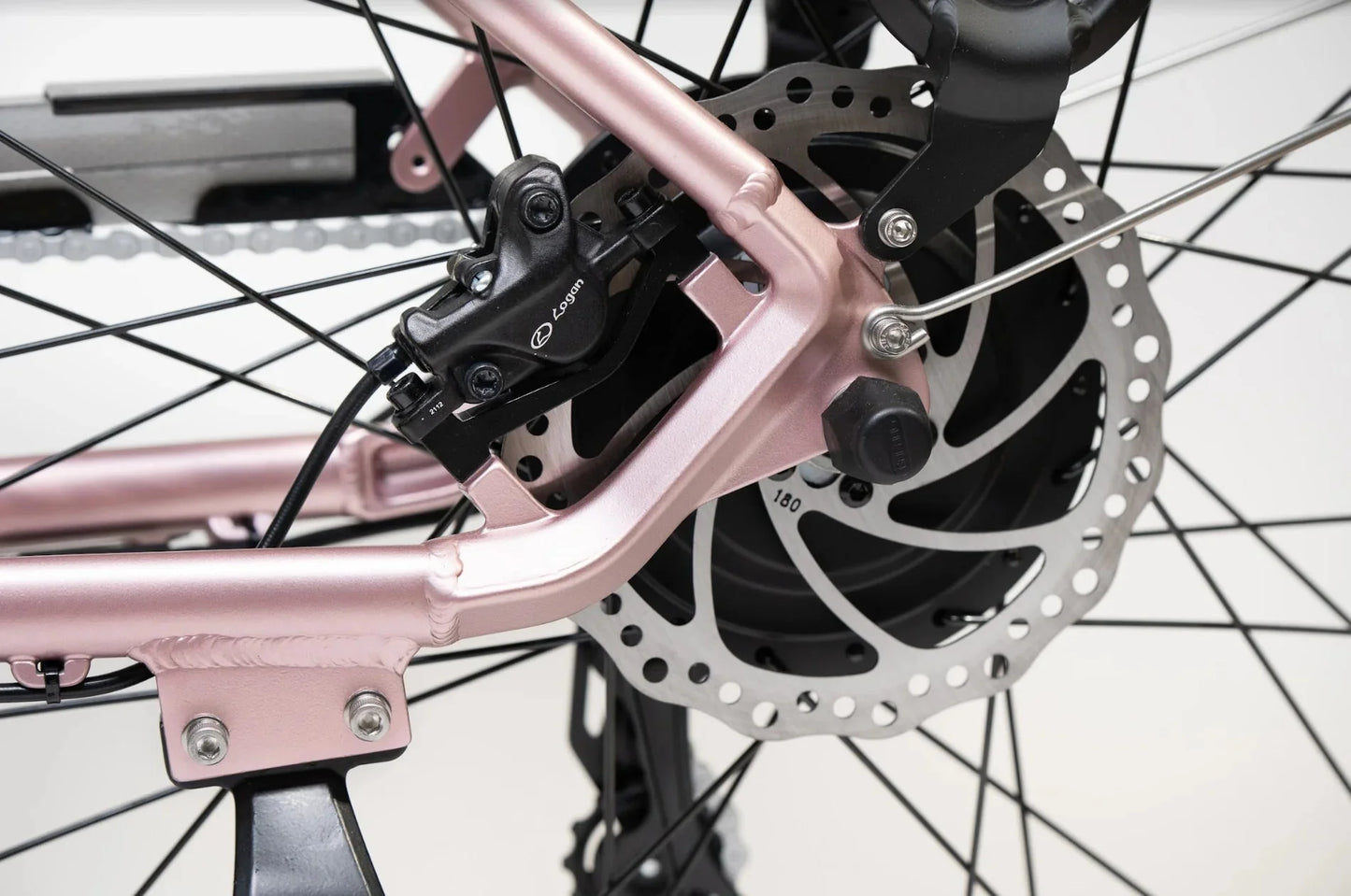 GIO STORM STEP-THRU ELECTRIC BIKE ROSE GOLD WITH INTEGRATED SAMSUNG BATTERY - 48V 13Ah 500W, top speed 20 mph, range 46 miles - 100% FINANCING AVAILABLE!