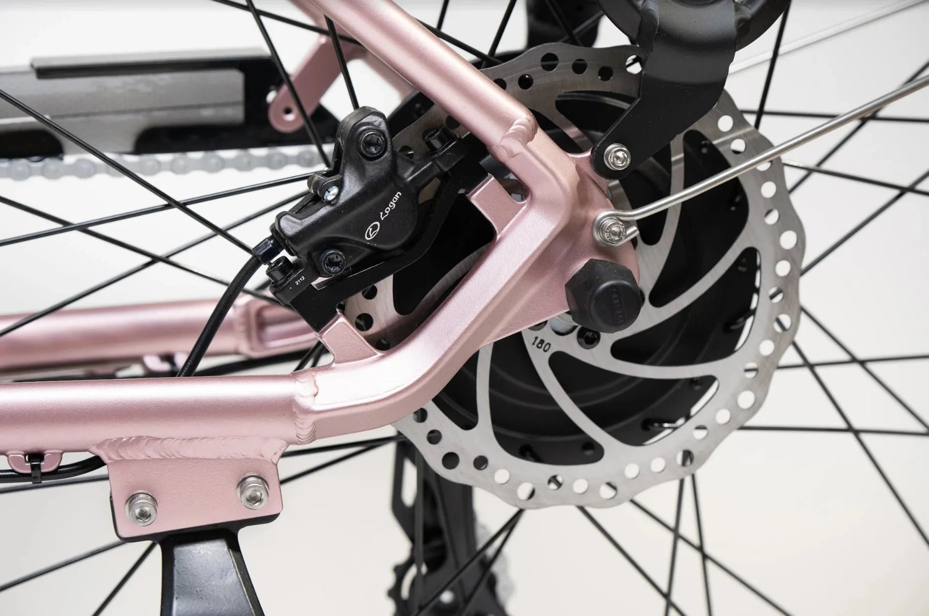GIO STORM STEP-THRU ELECTRIC BIKE ROSE GOLD WITH INTEGRATED SAMSUNG BATTERY - 48V 13Ah 500W, top speed 20 mph, range 46 miles - 100% FINANCING AVAILABLE!