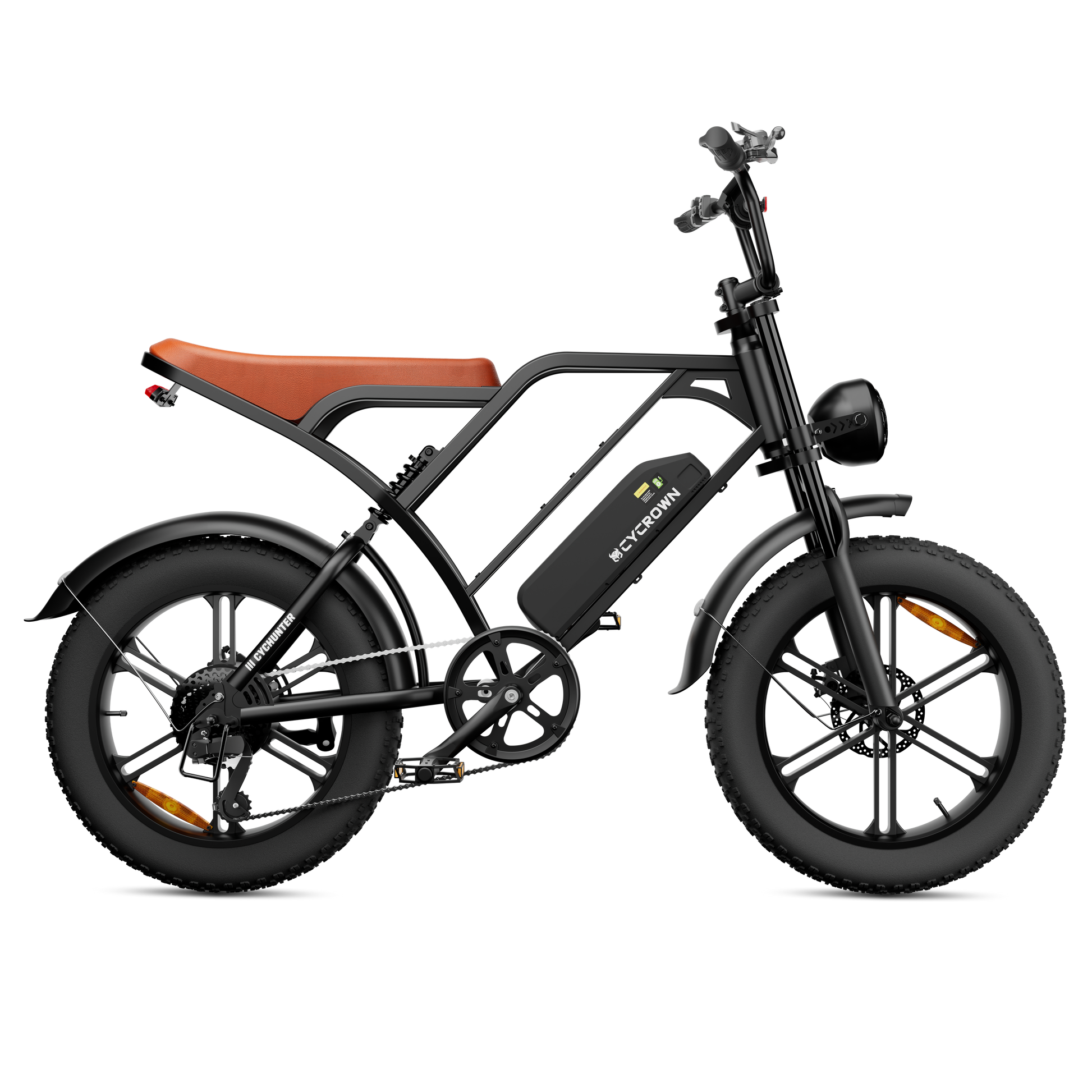 Cycrown CycHunter/CycHunter 2.0 -  48V 13Ah 1000W/1500W peak Class 3 Moped-Style Electric Bike - Full Suspension, Shimano 7-Speed - 100% Financing Available!