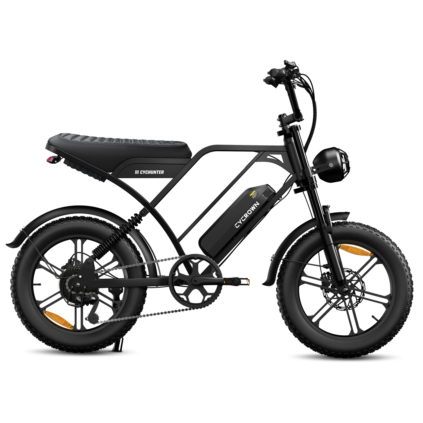 Cycrown CycHunter/CycHunter 2.0 -  48V 13Ah 1000W/1500W peak Class 3 Moped-Style Electric Bike - Full Suspension, Shimano 7-Speed - 100% Financing Available!