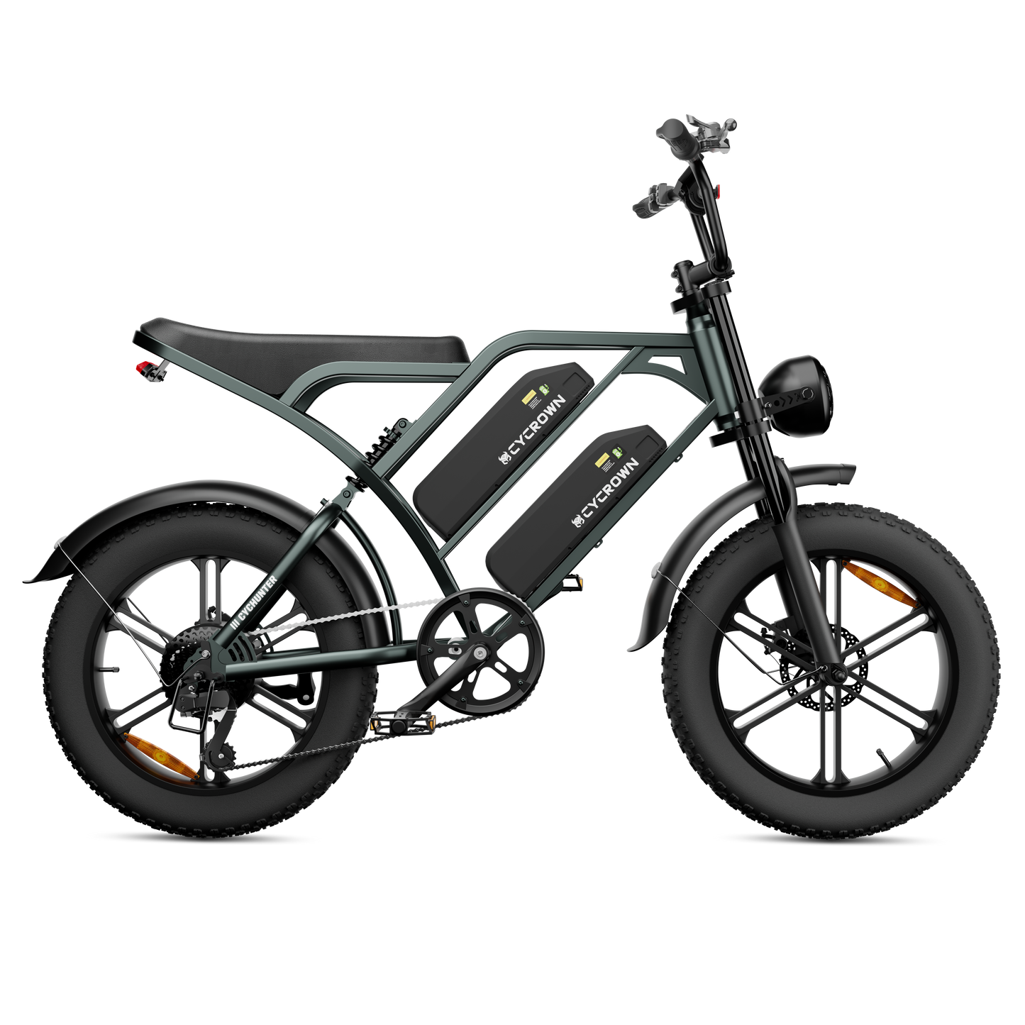 Cycrown CycHunter/CycHunter 2.0 -  48V 13Ah 1000W/1500W peak Class 3 Moped-Style Electric Bike - Full Suspension, Shimano 7-Speed - 100% Financing Available!