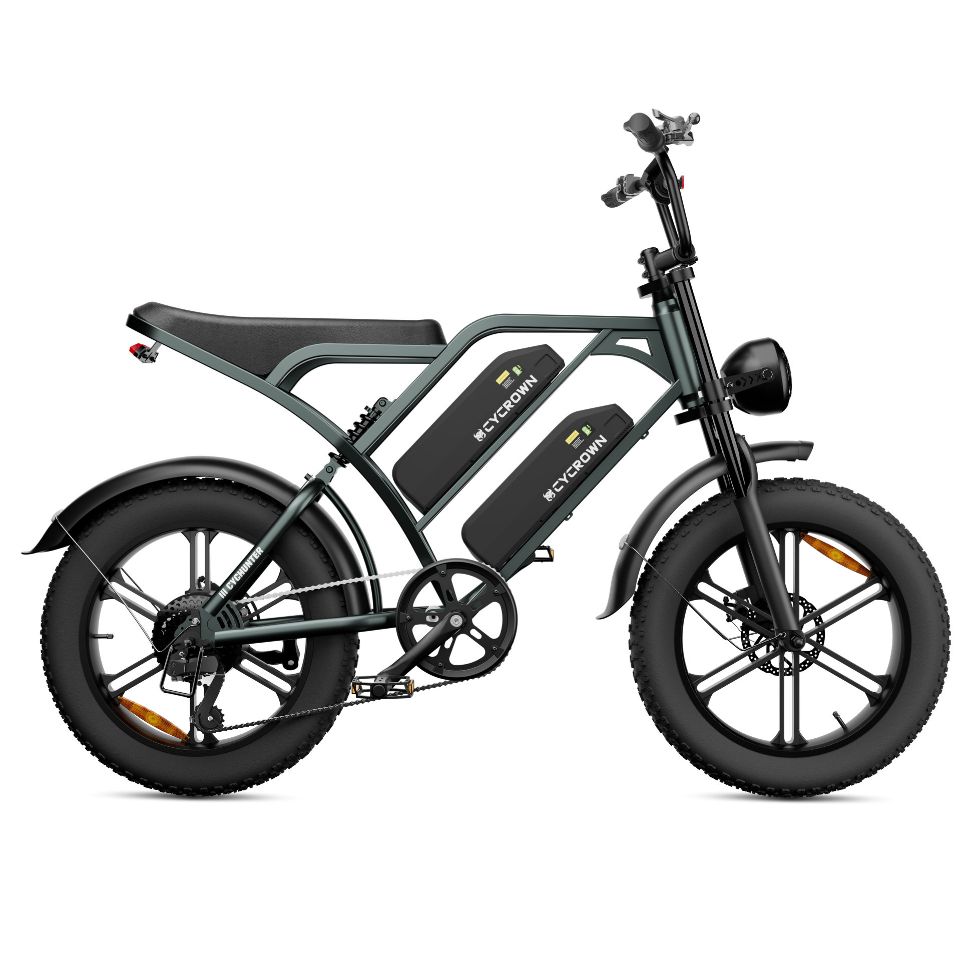 Cycrown CycHunter/CycHunter 2.0 -  48V 13Ah 1000W/1500W peak Class 3 Moped-Style Electric Bike - Full Suspension, Shimano 7-Speed - 100% Financing Available!