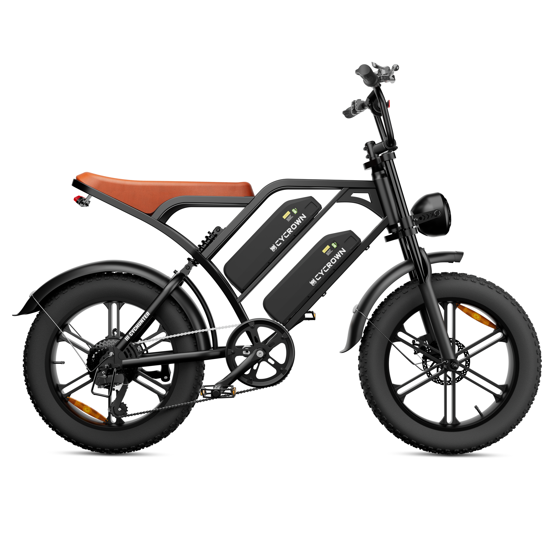 Cycrown CycHunter/CycHunter 2.0 -  48V 13Ah 1000W/1500W peak Class 3 Moped-Style Electric Bike - Full Suspension, Shimano 7-Speed - 100% Financing Available!