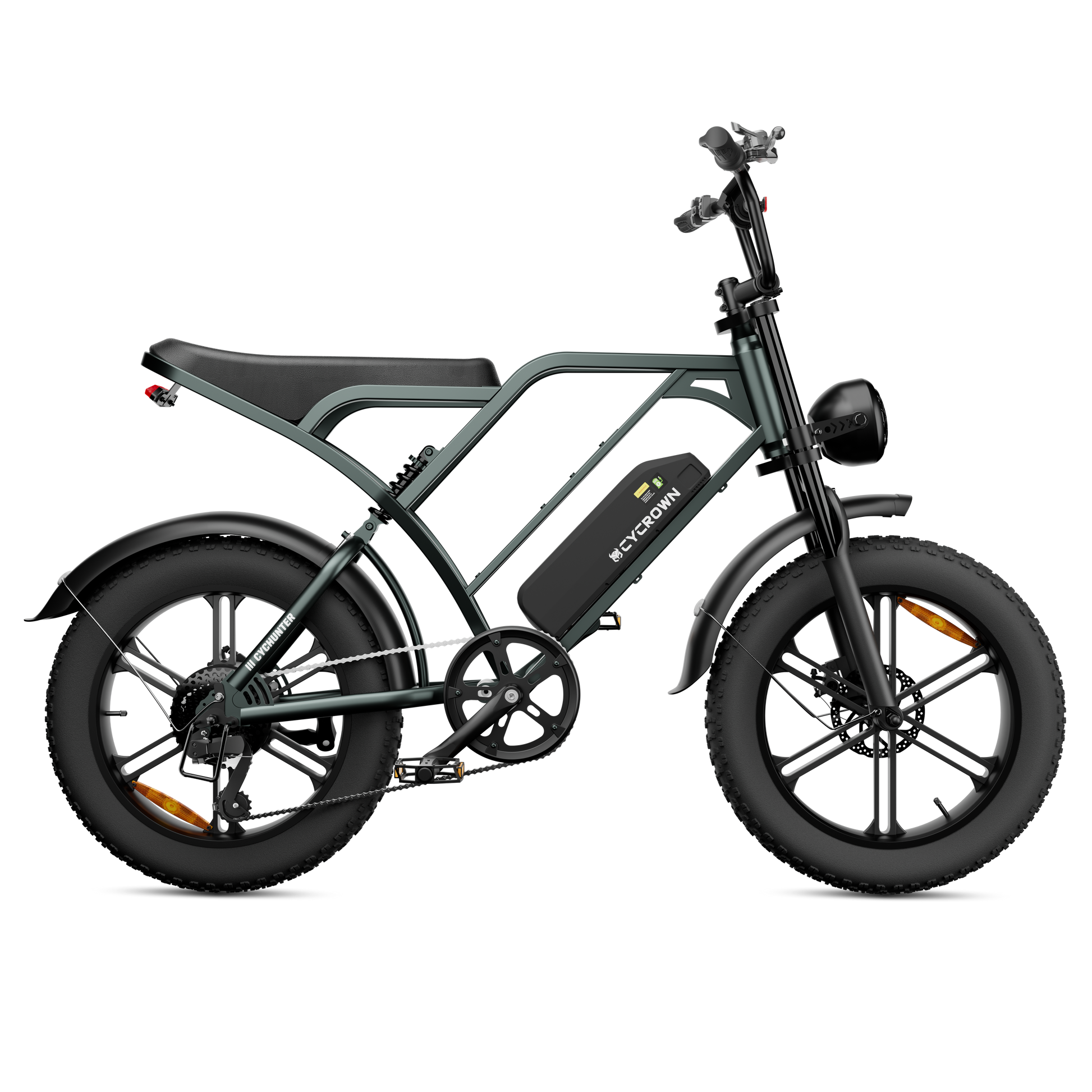 Cycrown CycHunter/CycHunter 2.0 -  48V 13Ah 1000W/1500W peak Class 3 Moped-Style Electric Bike - Full Suspension, Shimano 7-Speed - 100% Financing Available!