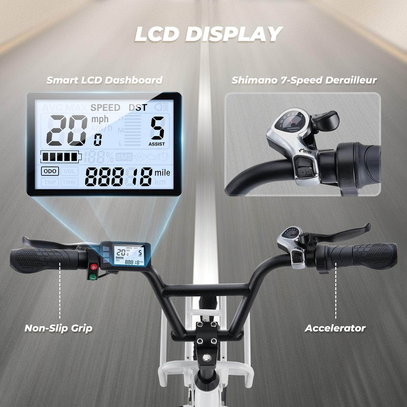 isinwheel U7 500W Electric Cargo Bike - 48V 10.4Ah Battery 7 Speed - 100% Financing Available!