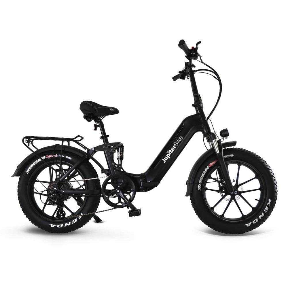 Jupiter Defiant ST Black Fat Tire Folding Electric Bike 750W, 48V, 13.2Ah, hydraulic brakes, full suspension, max speed 28mph - Financing Available