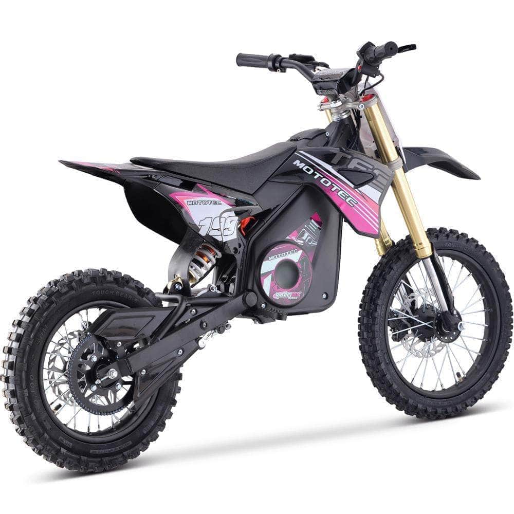 MotoTec 48V Pro Electric Dirt Bike 1800w Lithium, 13Ah, brushless, front and rear suspension