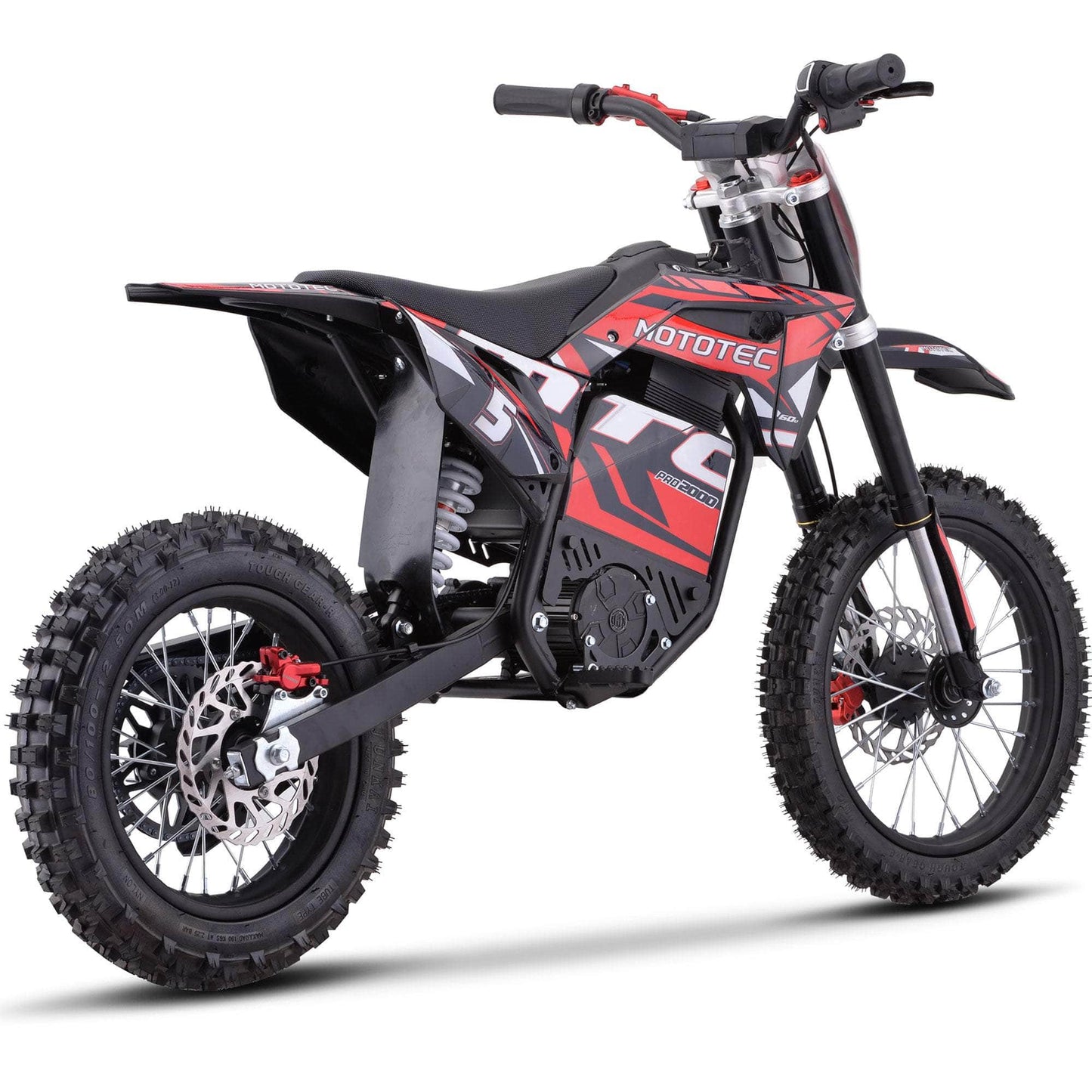 MotoTec 60V Pro Electric Dirt Bike 2000w Lithium, 15.6Ah, brushless, front and rear suspension and hydraulic brakes - 100 % Financing Available!