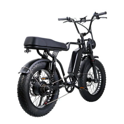 Nakto F2 and F2 Plus Electric Bike - 48V, 750W peak, 16Ah, range 60 miles, max speed 28 mph, max load 400 lbs., banana seat