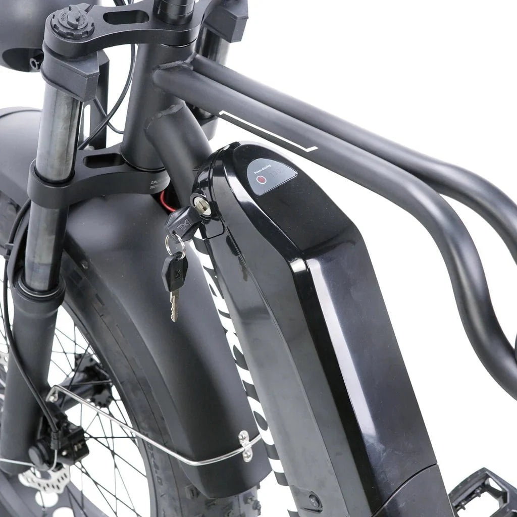 Nakto F2 and F2 Plus Electric Bike - 48V, 750W peak, 16Ah, range 60 miles, max speed 28 mph, max load 400 lbs., banana seat