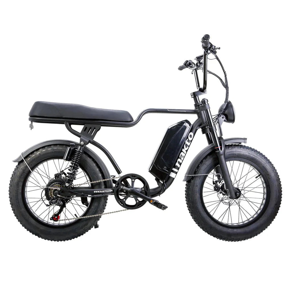 Nakto F2 and F2 Plus Electric Bike - 48V, 750W peak, 16Ah, range 60 miles, max speed 28 mph, max load 400 lbs., banana seat