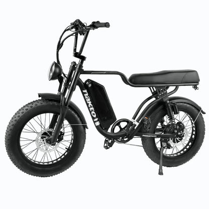 Nakto F2 and F2 Plus Electric Bike - 48V, 750W peak, 16Ah, range 60 miles, max speed 28 mph, max load 400 lbs., banana seat