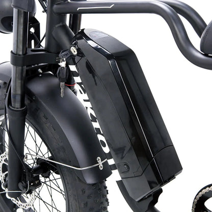 Nakto F2 and F2 Plus Electric Bike - 48V, 750W peak, 16Ah, range 60 miles, max speed 28 mph, max load 400 lbs., banana seat